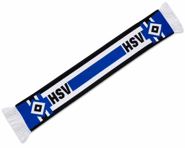 Hamburger SV HSV Schal "Retro" ca. 140 x 17 cm blau-weiß-schwarz 100 % Polyacryl